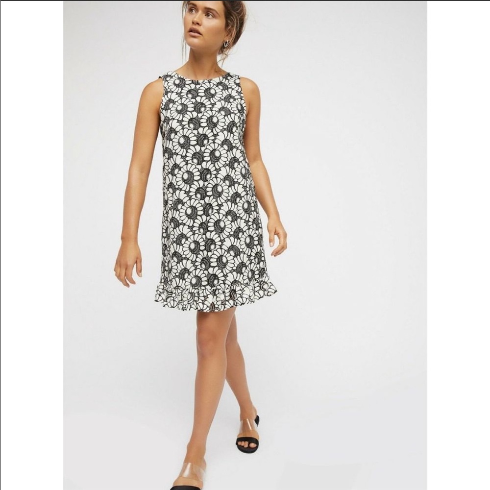 Free people black and white shift dress